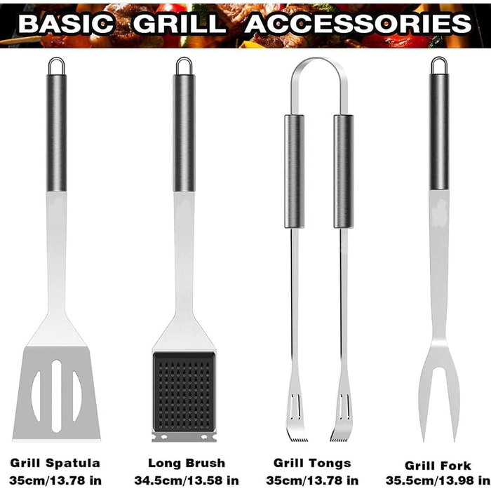 Набір інструментів для грилю на 25 частин, нержавіюча сталь, аксесуари для грилю, кемпінгу, кухня, з сумкою, портативні інструменти для грилю, подарунок для чоловіків та жінок