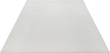 Килим Rio - сучасний та м'який килим для вітальні та спальні з антиковзним покриттям та 3D-ефектом, пухнаста поверхня, легкий у догляді та міцний, білий, білий-1 (80 x 150 см, кремовий-5)