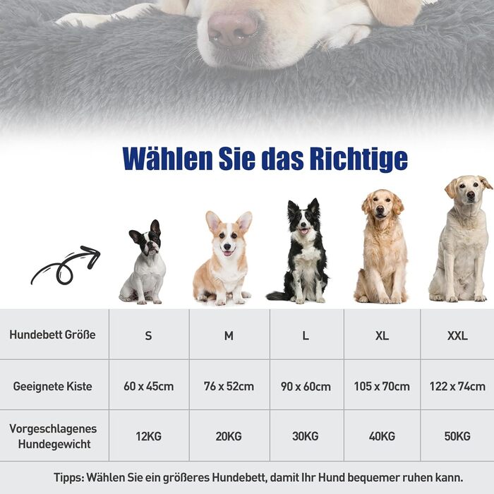 Килимок для собак великих та середніх порід KSIIA, 90x60 см, з неслизьким дном, дихаючий, сірий, 111x81x9 см