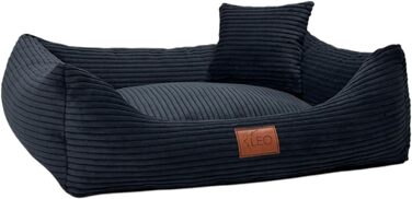 Крісло-ліжко для собак Leo4dog: зручне та миюче ліжко для собак маленьких, середніх та великих порід (чорний, S 67x52)