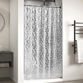 Шторка для душу OTRAKI 200 x 200 см, антигрибкова, EVA, прозора, PVC-free, екологічна, з кільцями, водонепроникна, напівпрозора, 12 кілець