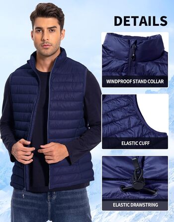 Чоловіча розкішна жилетка Pioneer Camp – водонепроникна, легка, пакується, з підкладкою – для активного відпочинку, повсякденного носіння, роботи, спорту та подорожей (Темно-синій, XL)