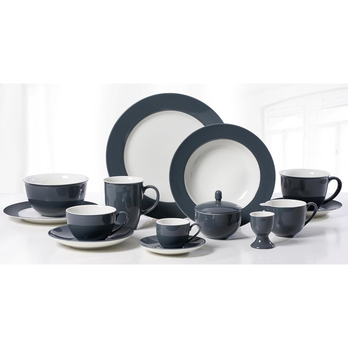 Ritzenhoff & Breker Doppio: 8-частинний порцеляновий сервіс для кави (антрацит)