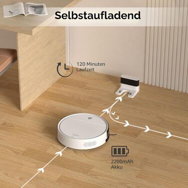 Робот-пилосос OKP K5 з потужністю 5000Pa, навігацією, HEPA-фільтром, Wi-Fi та для тварин, килимів та твердих підлог