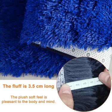 Килим для вітальні Gsogcax 120x160 см, пухнастий, з антиковзаючою основою, супер м'який, великий, для дому, сучасний декор, килим на підлогу (Темно-синій, 180x270 см)