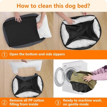 HMTOPE Dog Bed, Dog Sofa, Dog Cushion, Dog Basket, Removable and Washable, 110 x 86 x 26 cm (L 110 x W 86 x H 26 cm, Olive Green)