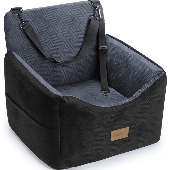 Автокрісло для собак JOEJOY: комфортне та безпечне автокрісло для маленьких та середніх собак до 13,6 кг, знімний та миючий чохол та подушка з Memory Foam, з фіксатором безпеки, сірого кольору