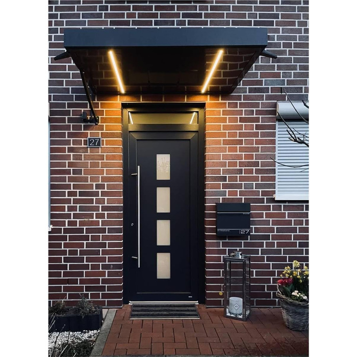 Поштова скринька Metzler Anthrazit RAL 7016 з газетницею та номером будинку – персоналізована лазерним гравіюванням – сучасний поштовий ящик з табличкою, водонепроникний та стійкий до іржі | Модель Hermann