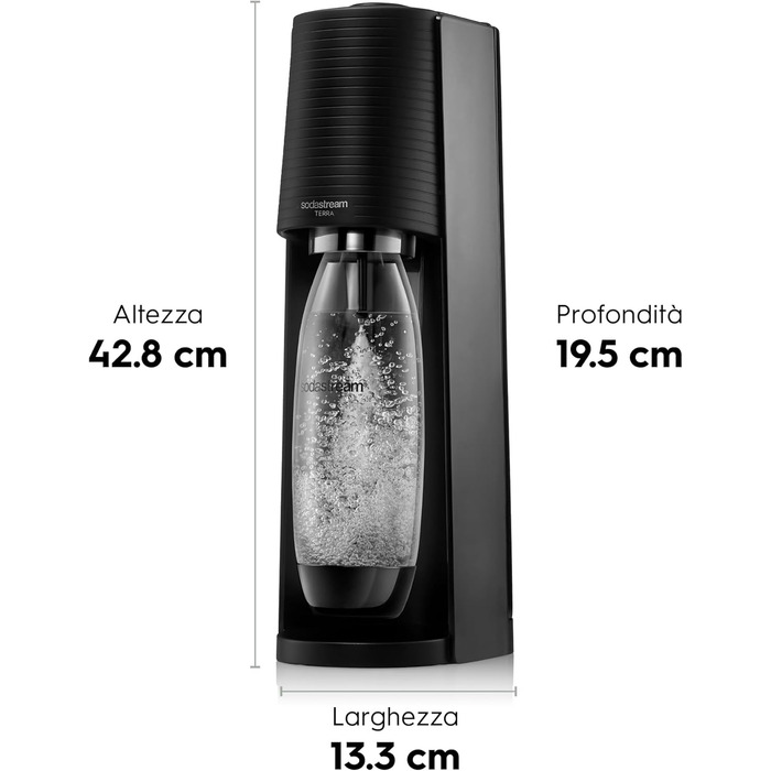 SodaStream Terra Black: Набір для газування води (3 шт.) з балончиком Quick Connect, акрил, чорний
