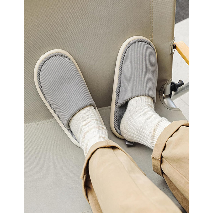 Легкі та безшумні тапочки для дому та вулиці - Hausschuhe Unisex, 36-43 EU, сірий