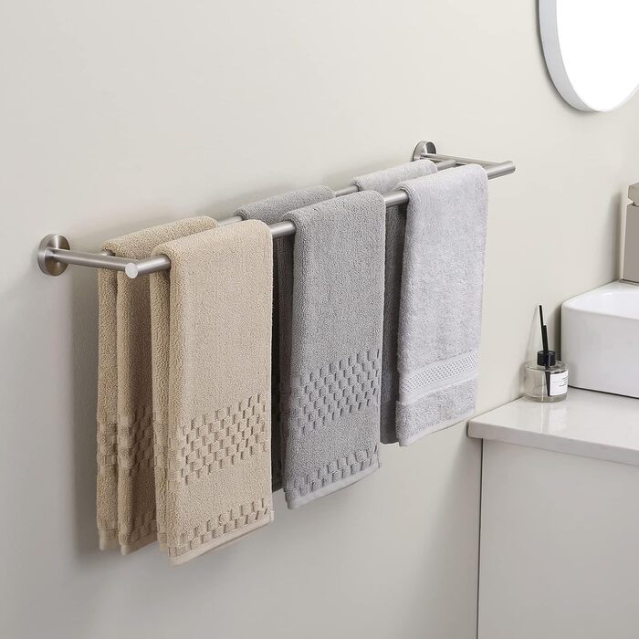 Тримач для рушників KES, подвійний, з нержавіючої сталі SUS304, 60 см, настінний, A2001S60