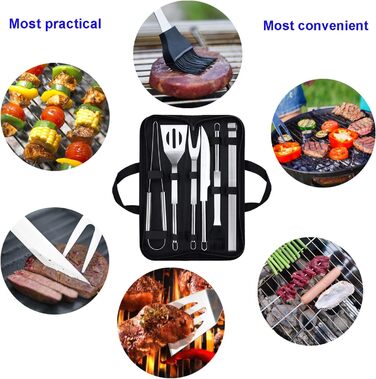 Набір гриль-посуду 13 предметів: аксесуари для гриля, інструменти для барбекю, набір для гриля, посуд для гриля з нержавіючої сталі з подарунковим пакуванням для чоловіків, кемпінгу, пікніка, сімейного відпочинку та вечірок на природі