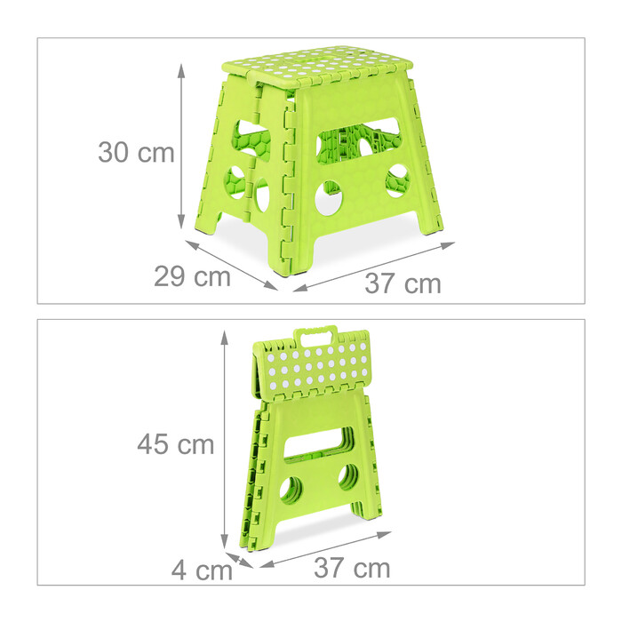 Relaxdays Folding Stool - Portable Green