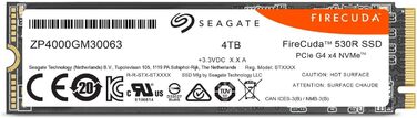 SSD Seagate FireCuda 530R 4TB NVMe PCIe Gen4 x4 для PS5/PC - 7400 МБ/с, 3D TLC NAND, 5.050TBW, Data Rescue Service