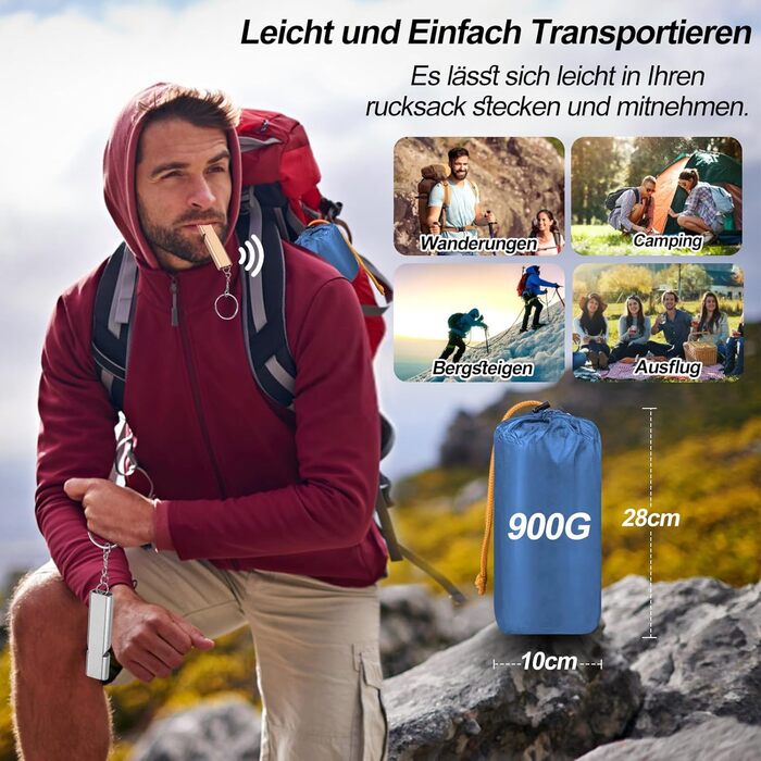 Isomatte HVIERO самонадувна, туристична, для кемпінгу, ультралегка, блакитна