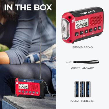 Радіо Midland ER10VP: NOAA, Клуб, Погода, AM/FM, SOS-ліхтарик