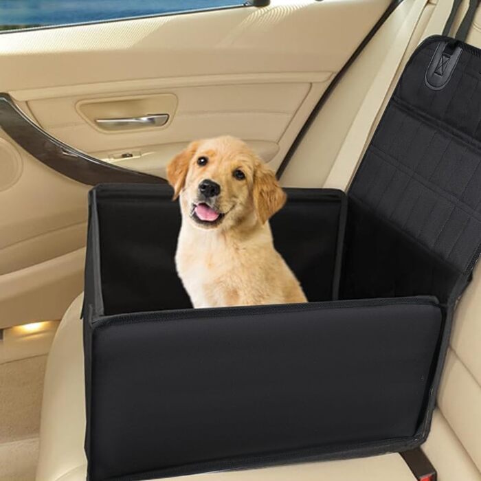 Автомобільний лежак для собак, стабільний бокс для собак на заднє сидіння, водонепроникний, чорний