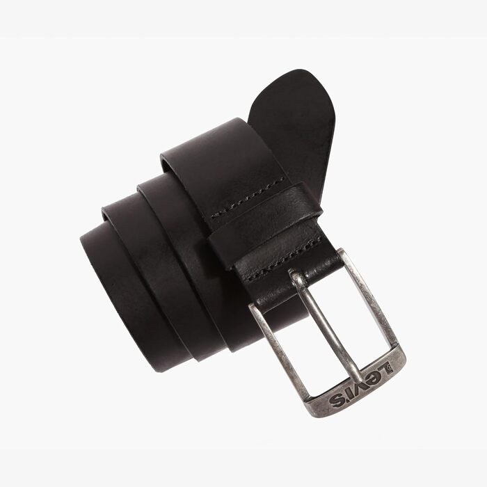 Чоловічий шкіряний ремінь Levi's New Duncan, колір чорний