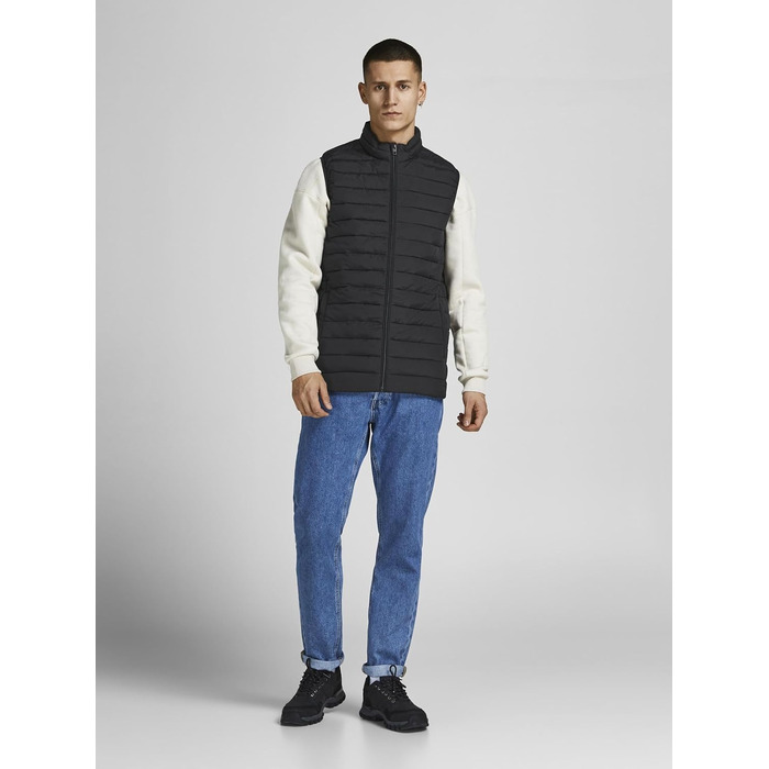 JACK & JONES чоловіча степкова жилетка великого розміру 4XL чорного кольору