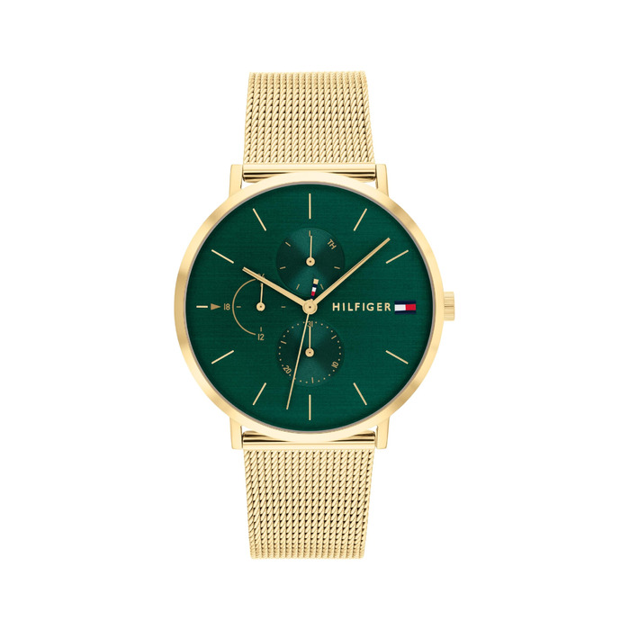 Годинник Tommy Hilfiger для жінок: кварцовий, з трьома додатковими циферблатами, водостійкий (3ATM), з ремінком з шкіри або нержавіючої сталі (з плетеним або з ланцюжком), зелений