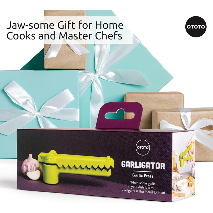 OTOTO Alligator Garlic Press with Ergonomic Handle - Fun Gifts