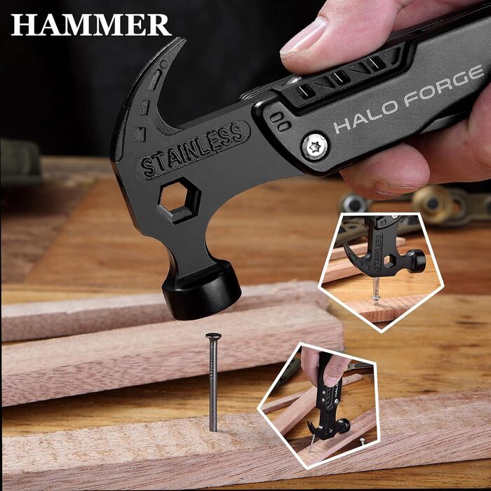 Багатофункціональний молоток 14-в-1 з нержавіючої сталі, інструмент для DIY, кемпінгу та трекінгу