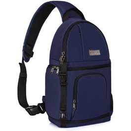 MOSISO Сумка на плічо для камери, DSLR/SLR/Беззеркальна фотокамера, ударостійкий фоторюкзак з тримачем для штатива, знімні модульні вставки, сумісний з Canon/Nikon/Sony/Fuji, темно-синій