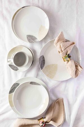 Сервіз MÄSER 931215 для 6 осіб, 30 предметів, білий порцеляновий посуд без обідків