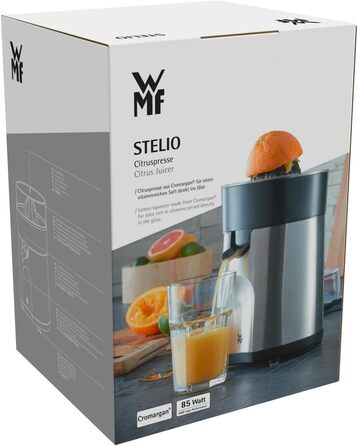 Електричний соковитискач WMF Kult X: для фруктів та овочів з нержавіючої сталі, 500W, 1,2л, з фільтром для пінки, 2 швидкості, Stelio Citrus Press (85W)