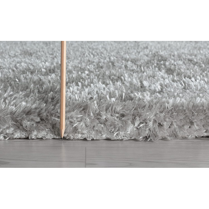 Килимок Mia's Teppiche Fiona для вітальні та спальні, 120x160 см, високий ворс (срібний)