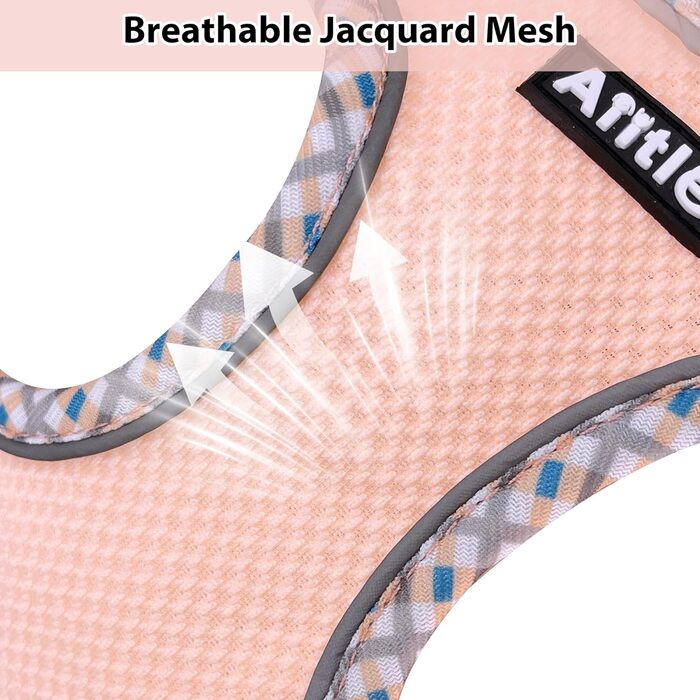 Нашийник та поводок для собак: комплект для прогулянок, нашийник для навчання цуценят, м'який дихаючий аксесуар для домашніх тварин, світловідбиваючі смуги, для дуже маленьких собак та котів, блакитно-рожевий, XXXS