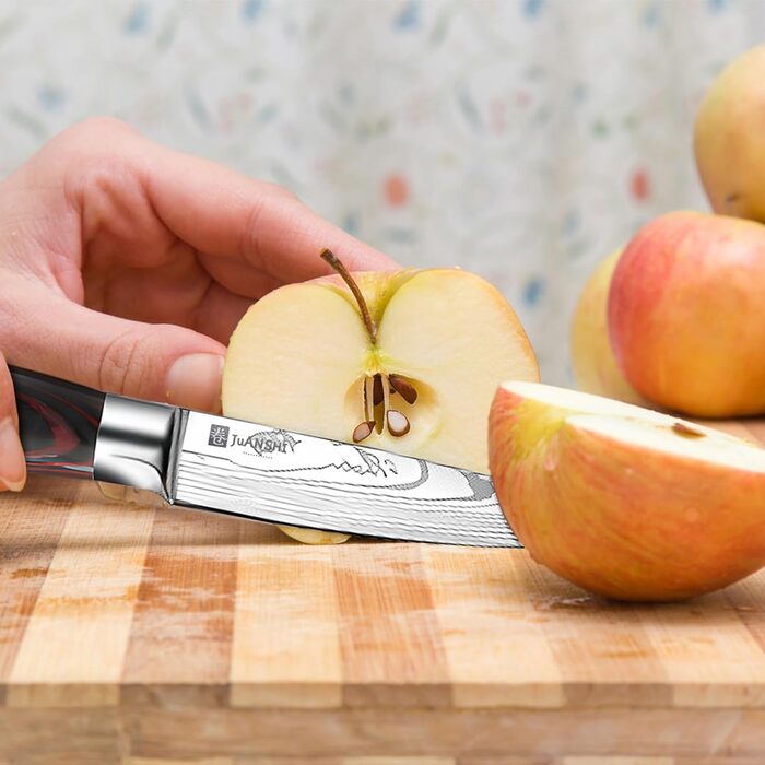 JUANSHI® 4-Piece Knife Set – Professional Kitchen Knife Set made of high-quality stainless steel, sharp blades, including Santoku, Chef's Knife, Bread Knife, and Utility Knife, perfect kitchen accessory