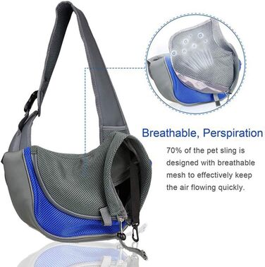 Сумка-переноска для собак і котів, блакитна, до 4 кг - дихаюча сітка, рюкзак для тварин