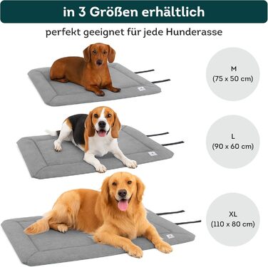 Килимок для собак Wanderpfote, 75 x 50 см – ортопедичний, водонепроникний, для подорожей та авто – сірий (розмір M)