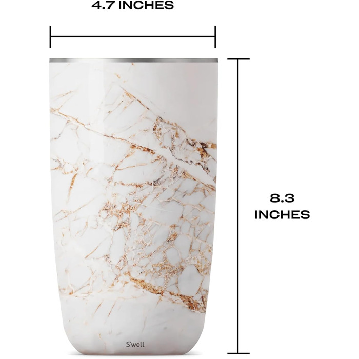 Охолоджувач для вина S'well Calacatta Gold – підходить для більшості пляшок 750 мл