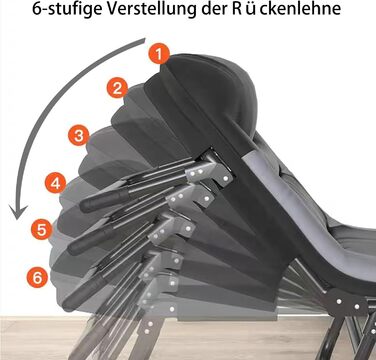Розкладне ліжко-крісло для кемпінгу та відпочинку: ліжко-крісло, карпове ліжко, гостьове ліжко (чорне)