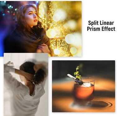 NEEWER 77mm фільтр діоптрій з розділеним полем, камера, лінійний призма K9, оптичне скло, аксесуар для об'єктива, ефект розмиття фону, кольоровий ефект