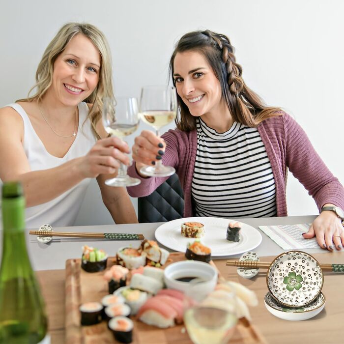 Набір для суші на 4 особи, 12 шт., кераміка, набір для сервірування, керамічні соусники, дизайн 