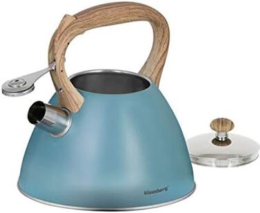 Свисток-чайник з нержавіючої сталі, 3 л, для індукційних, газових та електричних плит (Blue)