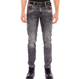 Чоловічі джинси Cipo & Baxx Klassisch Regular Fit, чорні, W40 L34, класичний крій, 5 кишень