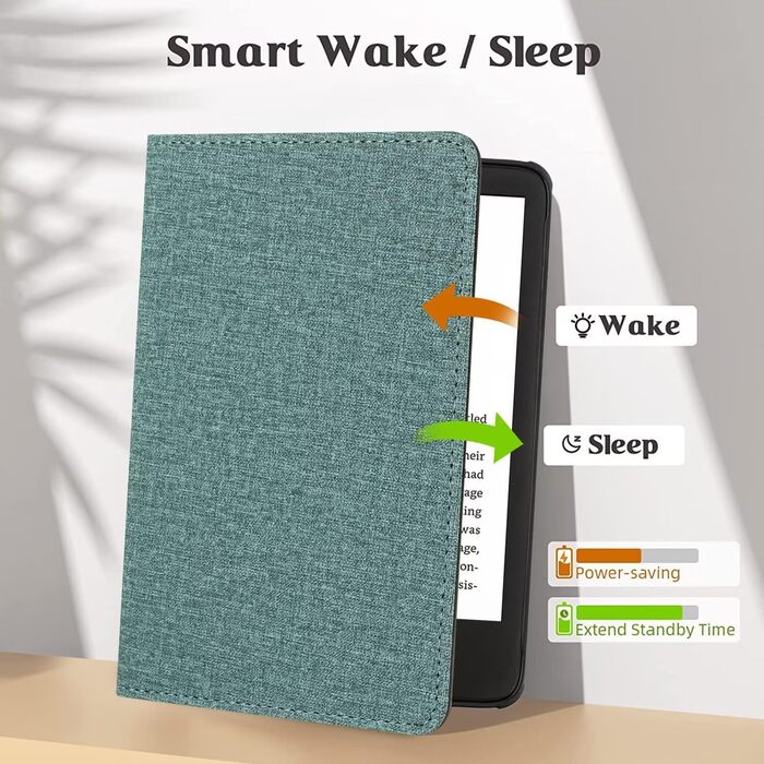 Чохол MOKASE для Kindle Paperwhite 5/6/7 (6 дюймів) з петлею та відділенням для карт, Pine Green