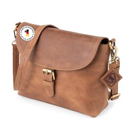 Сумка через плече Berliner Bags Catalina вінтажна шкіряна, Camel - жіноча кросбоді сумка середнього розміру з магнітним закриттям