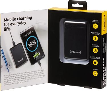 Powerbank Intenso 10000mAh XS – чорний, зовнішній акумулятор для смартфонів, планшетів, MP3-плеєрів та цифрових камер