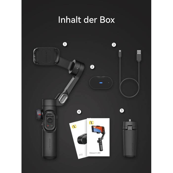 Стабілізатор для смартфона AOCHUAN з 3 осями, RGB-підсвічуванням, трекінгом обличчя та регулюванням фокусу. Підходить для iPhone/Android. Ідеально для зйомки Vlog (Smart XE AI)