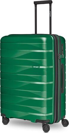 Чемодан середній з жорстким корпусом, розширюваний, 45 x 27 x 66 см, з подвійними колесами та TSA-замком, 3.7 кг, з високоякісного поліпропілену, унісекс, Emerald Green Metallic