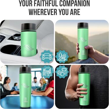 Термокружка Tavialo 460мл, пудрово-рожевий колір, нержавіюча сталь, ізоляційний термокружка, для напоїв