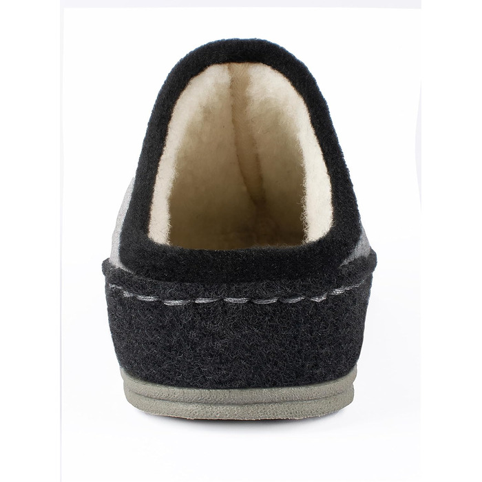 Чоловічі фетрові домашні тапочки Schawos 6030, теплі, з підкладкою з вовни, з устілкою, неслизька підошва (45 EU, Антрацит 10w)