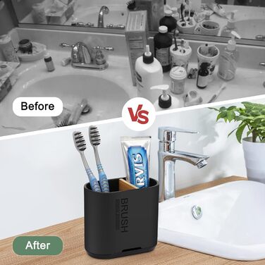 Тримач для електричної зубної щітки - органайзер для ванної кімнати, знімний, з отвором для стоку води, чорний, середній