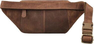 STILORD 'Pino' Елегантна поясна/грудна сумка з екошкіри для жінок та чоловіків. Компактна, вінтажна, з натуральної шкіри, колір: (Mittel - Braun)