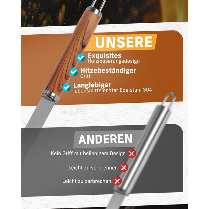 Набір гриль-посуду, 12 предметів, нержавіюча сталь, з кейсом, довговічні інструменти для барбекю, кемпінгу, професійний набір для грилю для чоловіків та жінок